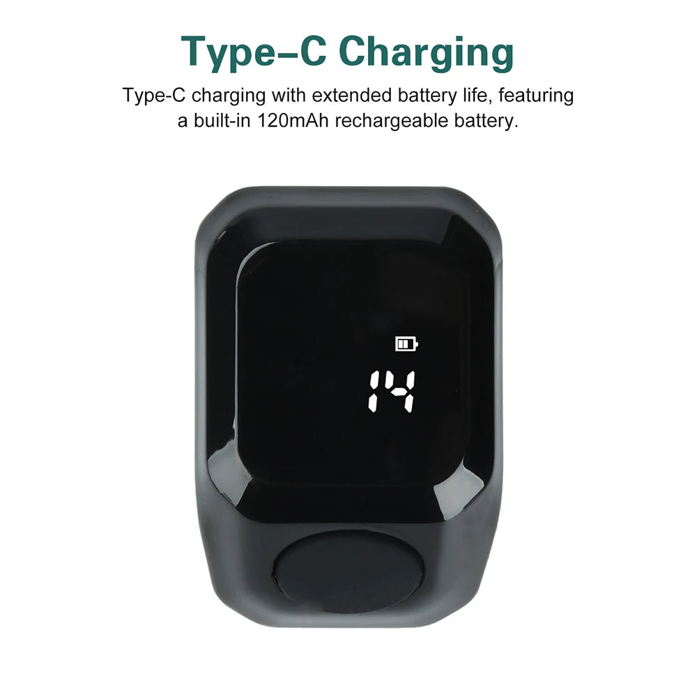 Smart App Ring Counter DC5V Portable Digital Display Bluetooth Counting Ring Time Reminder Wearable Prayer Bead Counter
