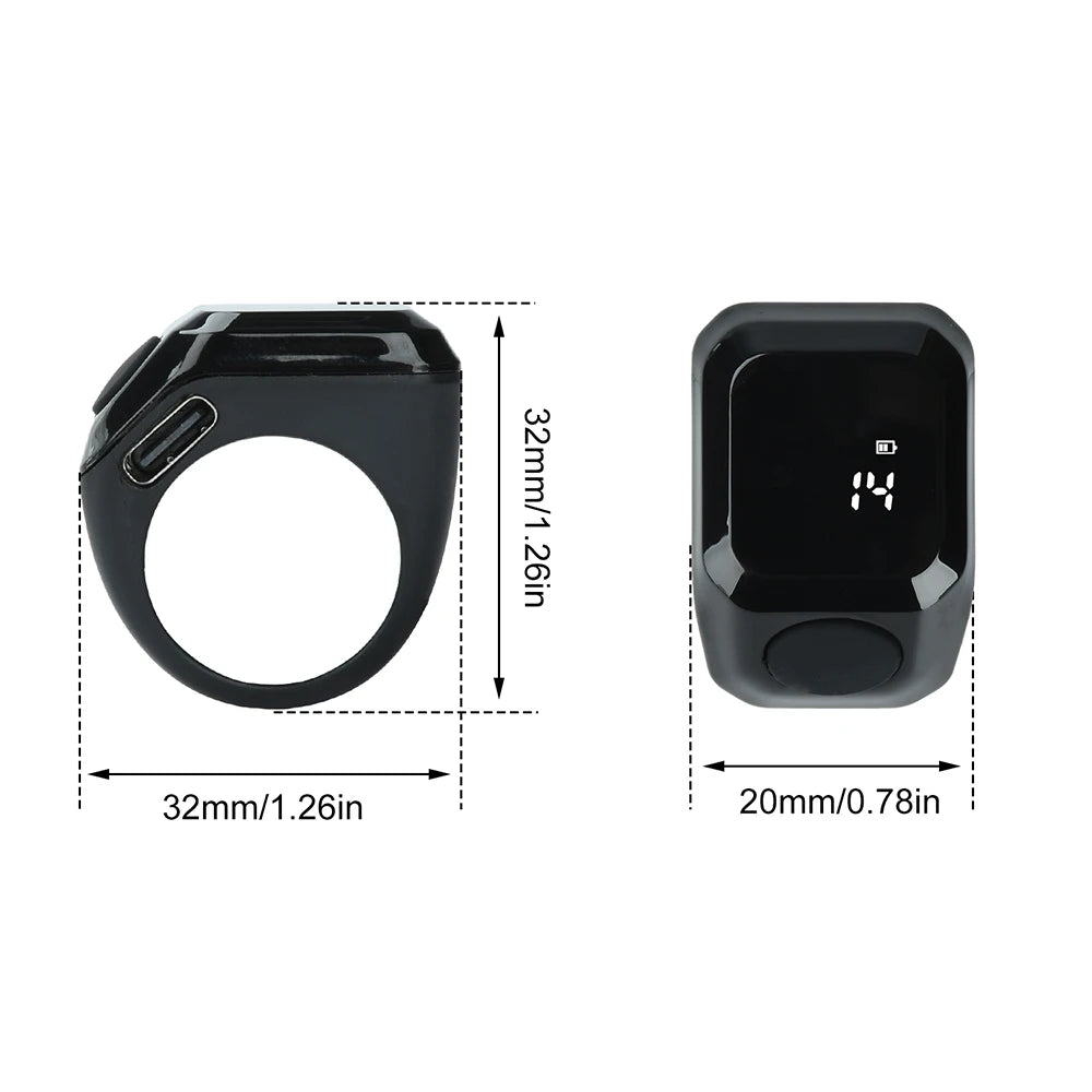 Smart App Ring Counter DC5V Portable Digital Display Bluetooth Counting Ring Time Reminder Wearable Prayer Bead Counter