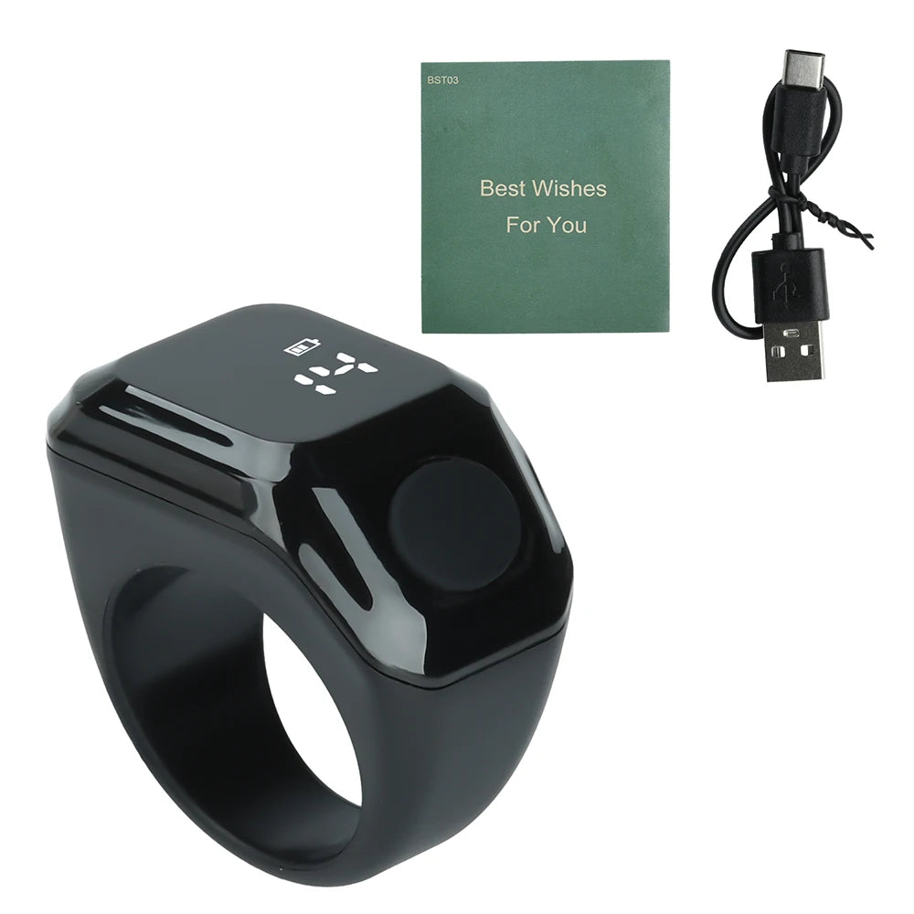 Smart App Ring Counter DC5V Portable Digital Display Bluetooth Counting Ring Time Reminder Wearable Prayer Bead Counter