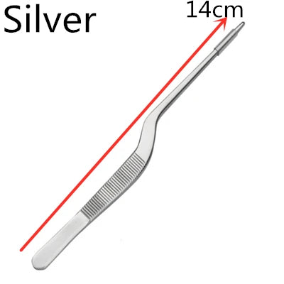 Stainless Steel Kitchen & Bar Tweezer Food Tongs Kitchen Cooking Medical Tweezer Copper/Gold/Black Plated Bar Tool