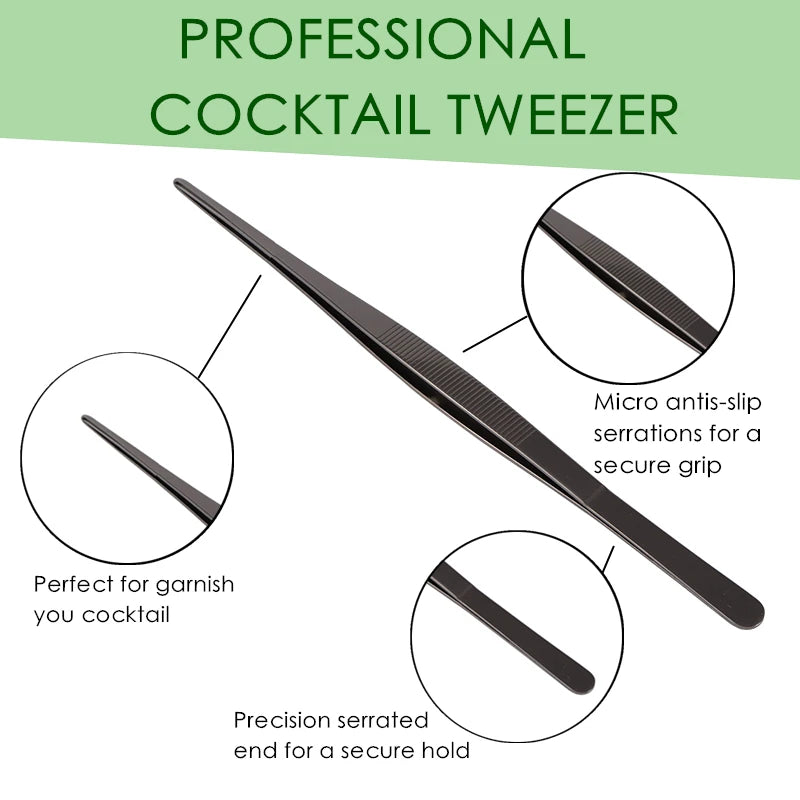 Stainless Steel Kitchen & Bar Tweezer Food Tongs Kitchen Cooking Medical Tweezer Copper/Gold/Black Plated Bar Tool