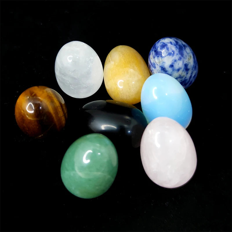 Natural Crystal Stone Egg Polished Agate Quartz Obsidian Minerale Jewelry Transfer Home Decoration Healing Craft DIY Gift Toy