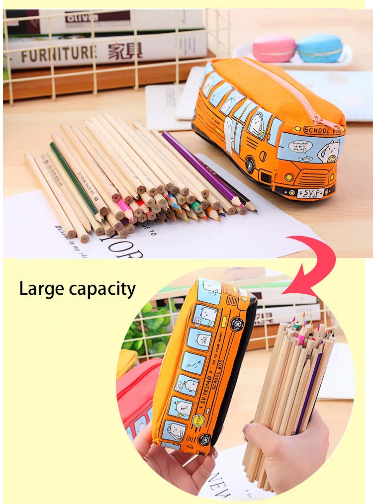 1 Pcs Colors Large Capacity Pencil Case Kawaii Pencilcase School Pen Case Supplies Pencil Bag School Box Pencils Pouch Stationer