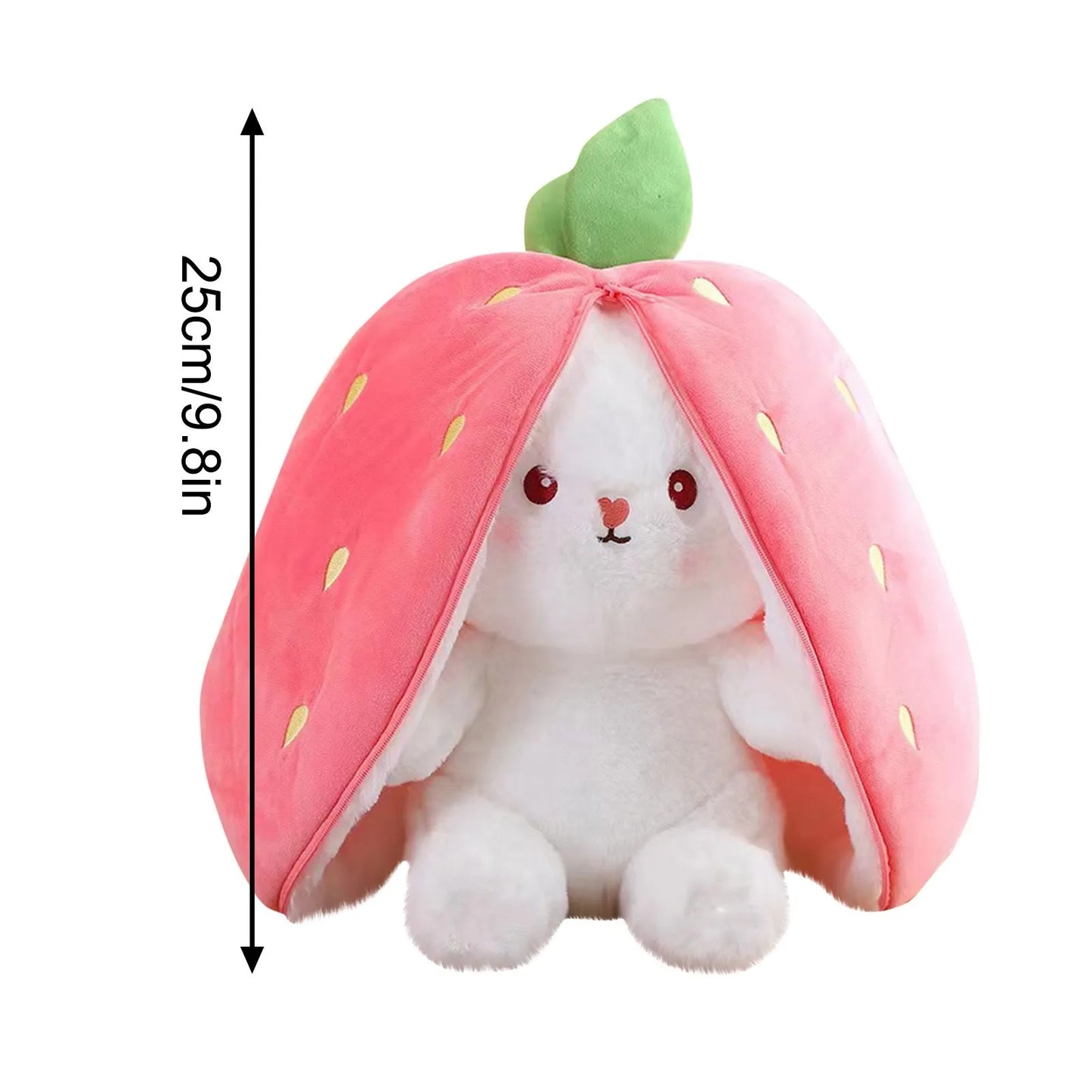 New Easter Bunny Reversible Carrot Strawberry Bunny Toy Pillow Bunny With Zipper Birthday Gift For Boys Girls Kids Doll Gift