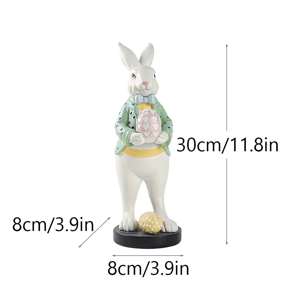 New Easter Rabbit Figurine Easter Egg Decoration Ornament Home Outdoor Garden Garden Gardening Resin Crafts