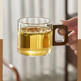 WalnutGrip Heat-Resistant Glass Tea Cup