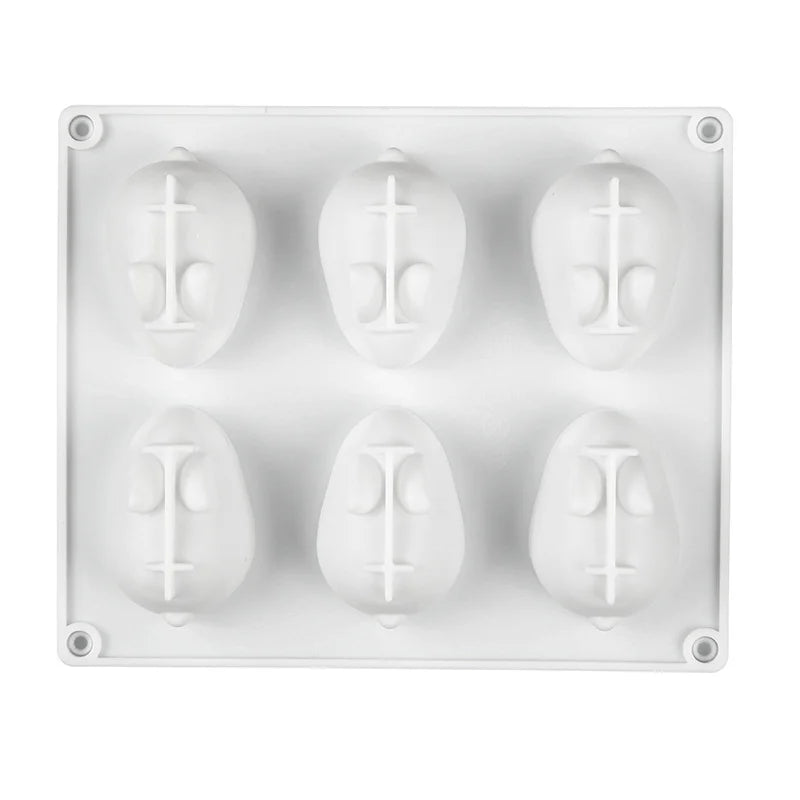Silicone Rabbit Mold Fondant Bunny Mold Chocolate Cake Mold 6-cavity Mousse Cake Decoration Dessert Baking Mold DIY Candle Model