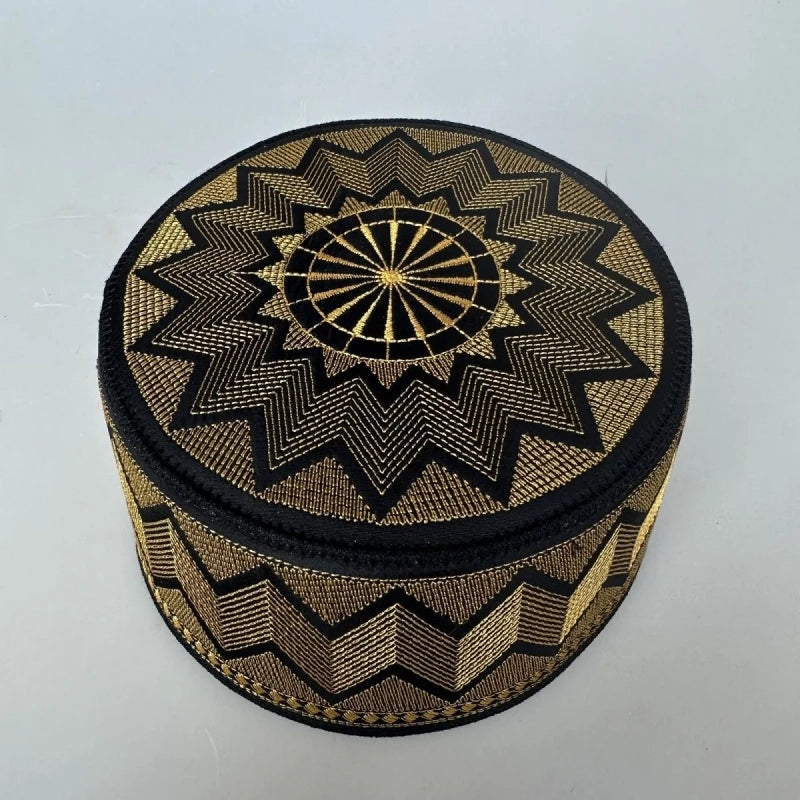 Muslim Caps For Men Clothing Tax Products Turkey Prayer Mesh Glod Hat Kippa Islamic Kufi Topi Embriodery 03295