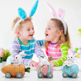 Easter Decorations Indoor Home Decor Easter Bunny Carrot Resurrection Egg Small Train Figurines Spring for Decor Gift