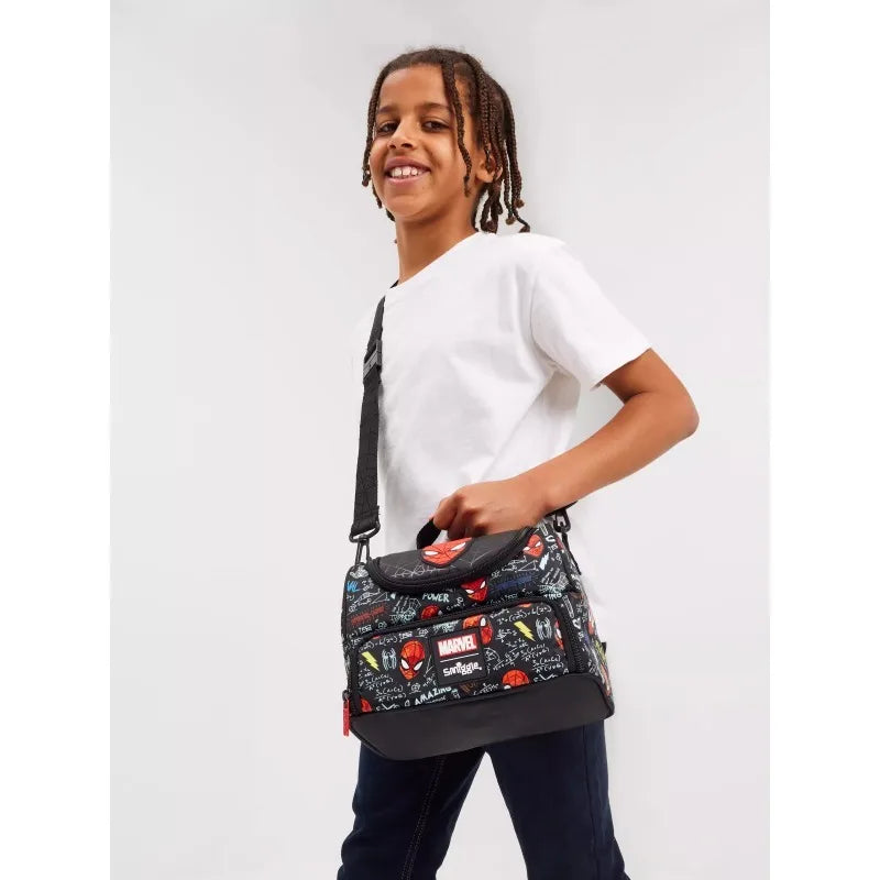 New Cute Marvel Spider Man Lunch Bag Insulated Double Layered Bento Handbag Waterproof Lunch Box