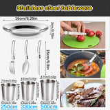 Camping Cooking set Camping Cookware Travel Tableware Outdoor Picnic Set Teapot For 2-3 Peaple Non-stick pots assorted sets
