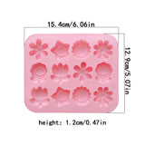 1pc Mini 12 cavity 6 small flower shaped candy chocolate cookies silicone mold kitchen handmade baking tool