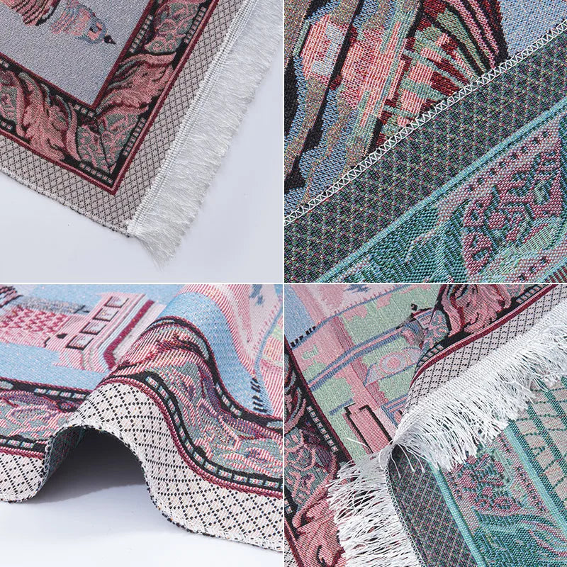 Light, portable and foldable gold gauze cotton prayer blanket Ramadan prayer blanket Islamic prayer blanket
