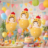 Cute Easter Chick Pendant Soft Animal Round-bellied Girl Pendant Funny Easter Eggs Hanging Ornaments Birthday Party