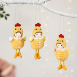 Cute Easter Chick Pendant Soft Animal Round-bellied Girl Pendant Funny Easter Eggs Hanging Ornaments Birthday Party