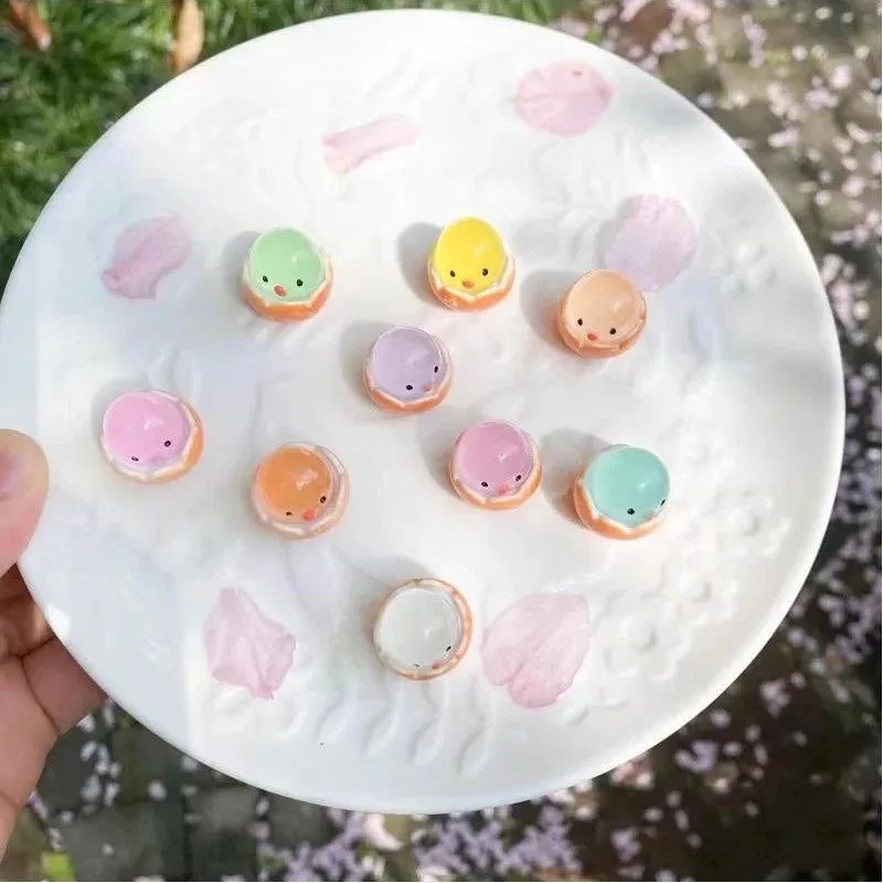 Easter Eggshell Chick Micro Landscape Decorations Glowing Easter Eggs Ornament Kids Novelty Toys Easter Decor DIY Gifts