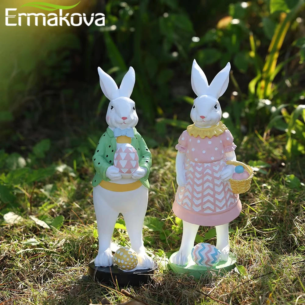 New Easter Rabbit Figurine Easter Egg Decoration Ornament Home Outdoor Garden Garden Gardening Resin Crafts