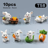 2026 Easter New Rabbit Cute Boat Carrot Figurine DIY Home Kawaii Room Decor Miniature Fairy Garden Decoration Accessories Modern