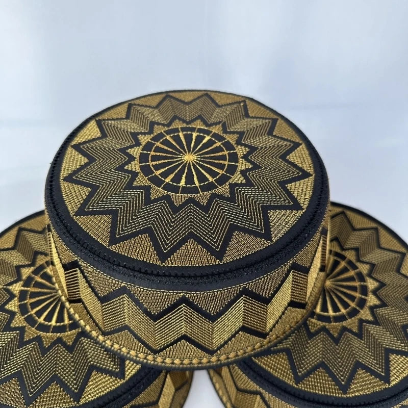 Muslim Caps For Men Clothing Tax Products Turkey Prayer Mesh Glod Hat Kippa Islamic Kufi Topi Embriodery 03295