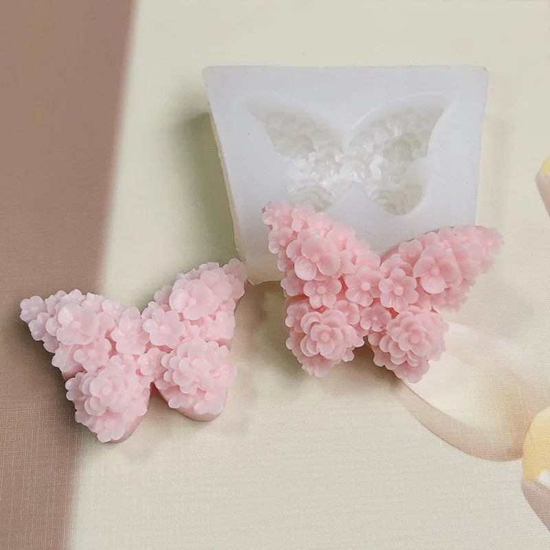 Rose Butterfly Chocolate Flip Sugar Baking Cake Decoration Silicone Butterfly Aromatherapy Gypsum Candle Silicone Mold