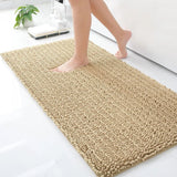 Homaxy New Chenille One Thick And Three Fine Floor Mat Indoor Non Slip Doormat Dirt Trap Absorbs Water Comfortable Bathroom Mats