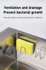 Kitchen Sponge Storage Rack Household Sink Wall Hanging Stainless Steel  Dish Cloth Sponge Drain Rack Debris Organizer