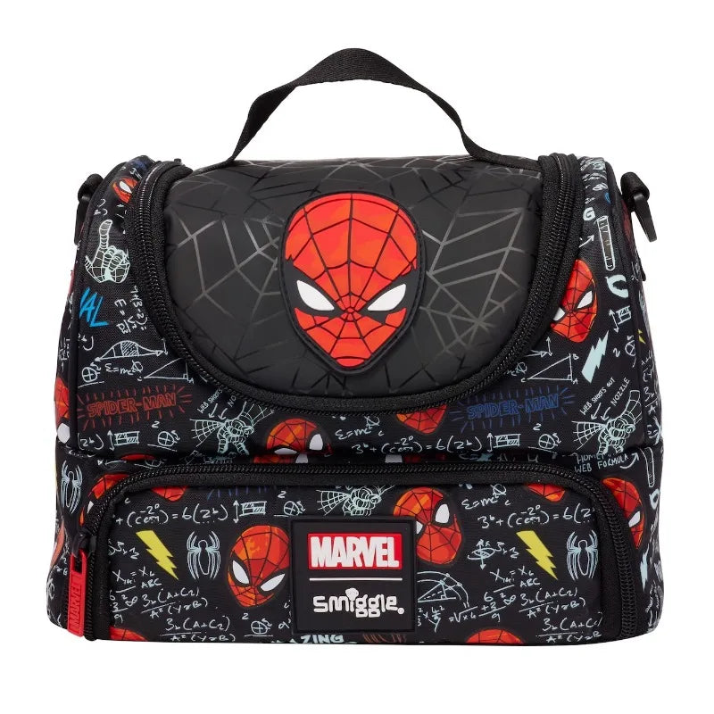 New Cute Marvel Spider Man Lunch Bag Insulated Double Layered Bento Handbag Waterproof Lunch Box