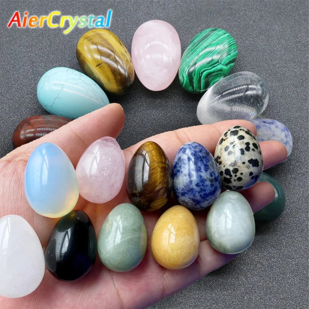 Natural Crystal Stone Egg Polished Agate Quartz Obsidian Minerale Jewelry Transfer Home Decoration Healing Craft DIY Gift Toy