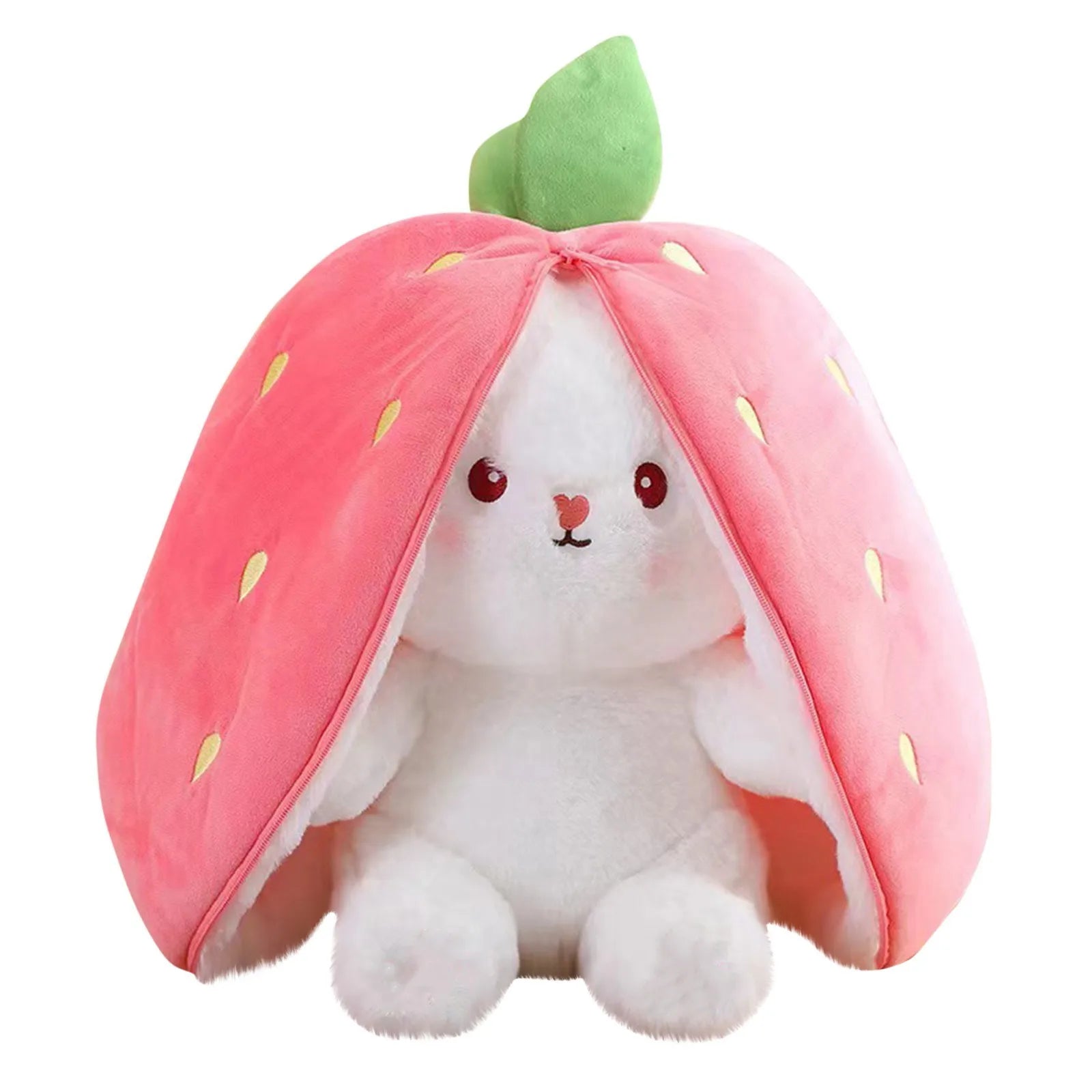 New Easter Bunny Reversible Carrot Strawberry Bunny Toy Pillow Bunny With Zipper Birthday Gift For Boys Girls Kids Doll Gift