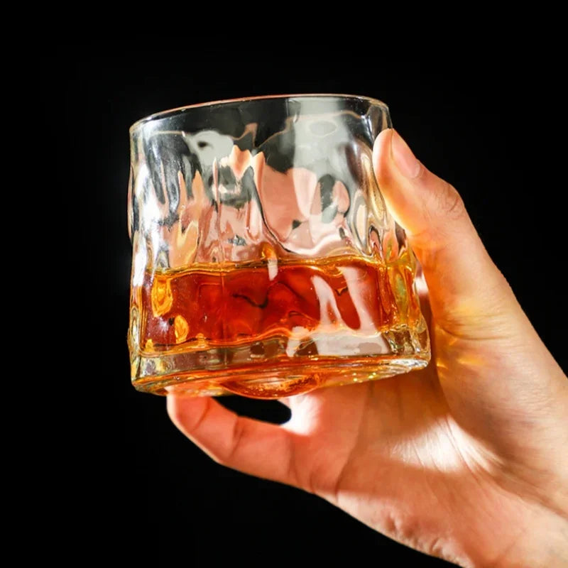 Classic WoodBase Rotatable Whiskey Glass