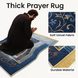 Prayer Rug Living Room Prayer Mat 70*110cm Muslim Islamic Prayer Rug, Carpet Mat, Kneeling Poly Mat with Vintage Pattern, Tassel