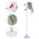 Cat Toy, Interactive Kitten Toy, Feather Rod with Mini Bell, Mouse Toy, Cartoon Pet Cat Catcher Teaser Stick