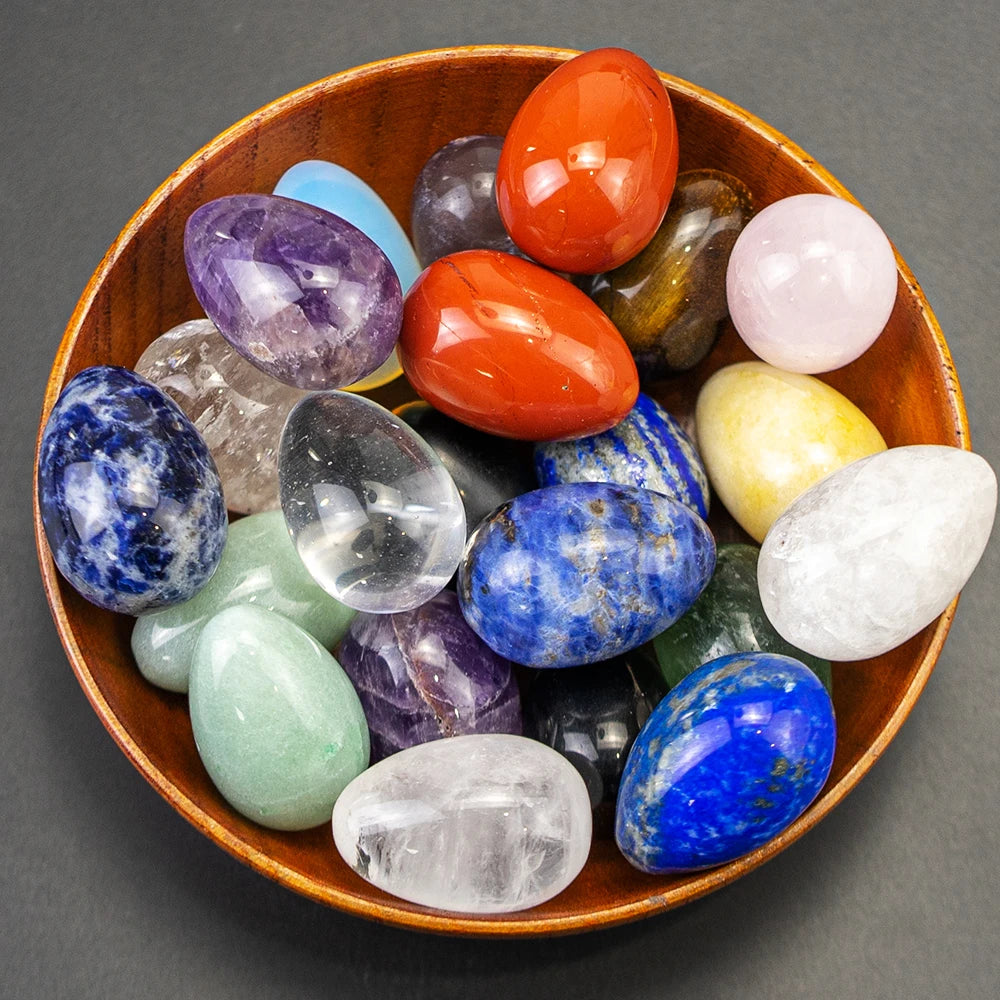 Natural Crystal Stone Egg Polished Agate Quartz Obsidian Minerale Jewelry Transfer Home Decoration Healing Craft DIY Gift Toy