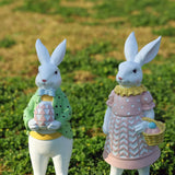 New Easter Rabbit Figurine Easter Egg Decoration Ornament Home Outdoor Garden Garden Gardening Resin Crafts