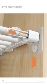 White Expandable Divider Punch-free Retractable Layers Board for Wardrobe Storage Kitchen and Bathroom Shelf Dormitory Dividers