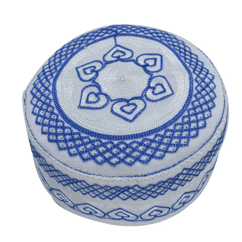2023 New Muslim Prayer Hats Breathable Headware Kufi Hat Men Islam Skull Cap Ramadan Eid Gift Embroidery Man Hat