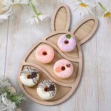 Easter Bunny Egg Wooden Tray Food Plate Fruit Serving Bread Display Wooden Spring Decor Kids Child Cake Decor Easter Supplies