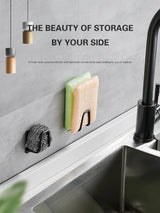 Kitchen Sponge Storage Rack Household Sink Wall Hanging Stainless Steel  Dish Cloth Sponge Drain Rack Debris Organizer