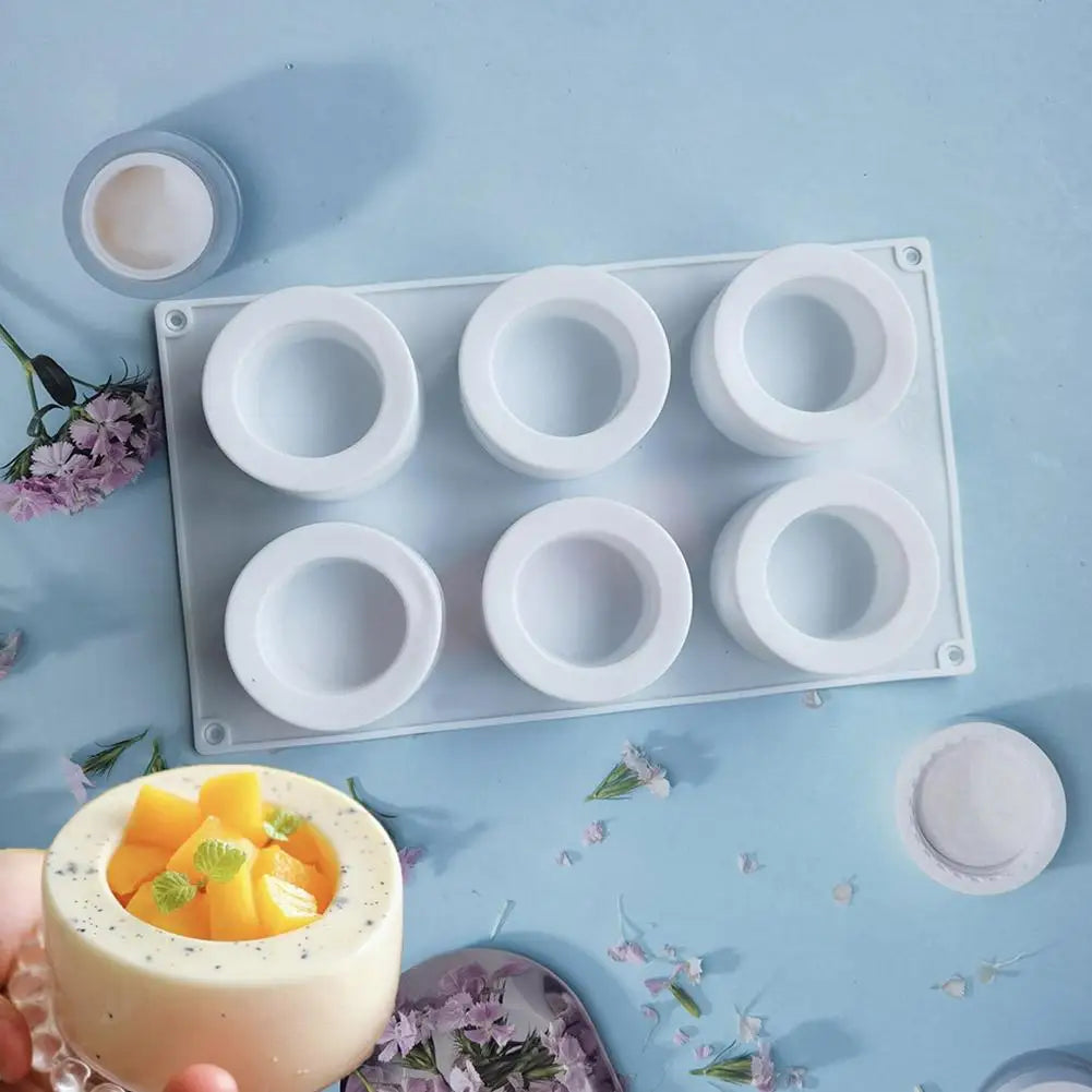 Silicone 6-Link Concave Cup Cake Mold  Dimpled Cupcake Mold DIY Cake Chocolate Maker Tool Kitchen Baking Tool Accessories
