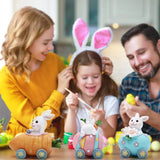 Easter Decorations Indoor Home Decor Easter Bunny Carrot Resurrection Egg Small Train Figurines Spring for Decor Gift