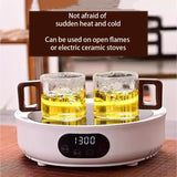 WalnutGrip Heat-Resistant Glass Tea Cup