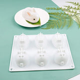 Silicone Rabbit Mold Fondant Bunny Mold Chocolate Cake Mold 6-cavity Mousse Cake Decoration Dessert Baking Mold DIY Candle Model