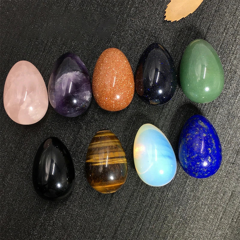 Natural Crystal Stone Egg Polished Agate Quartz Obsidian Minerale Jewelry Transfer Home Decoration Healing Craft DIY Gift Toy