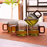 WalnutGrip Heat-Resistant Glass Tea Cup