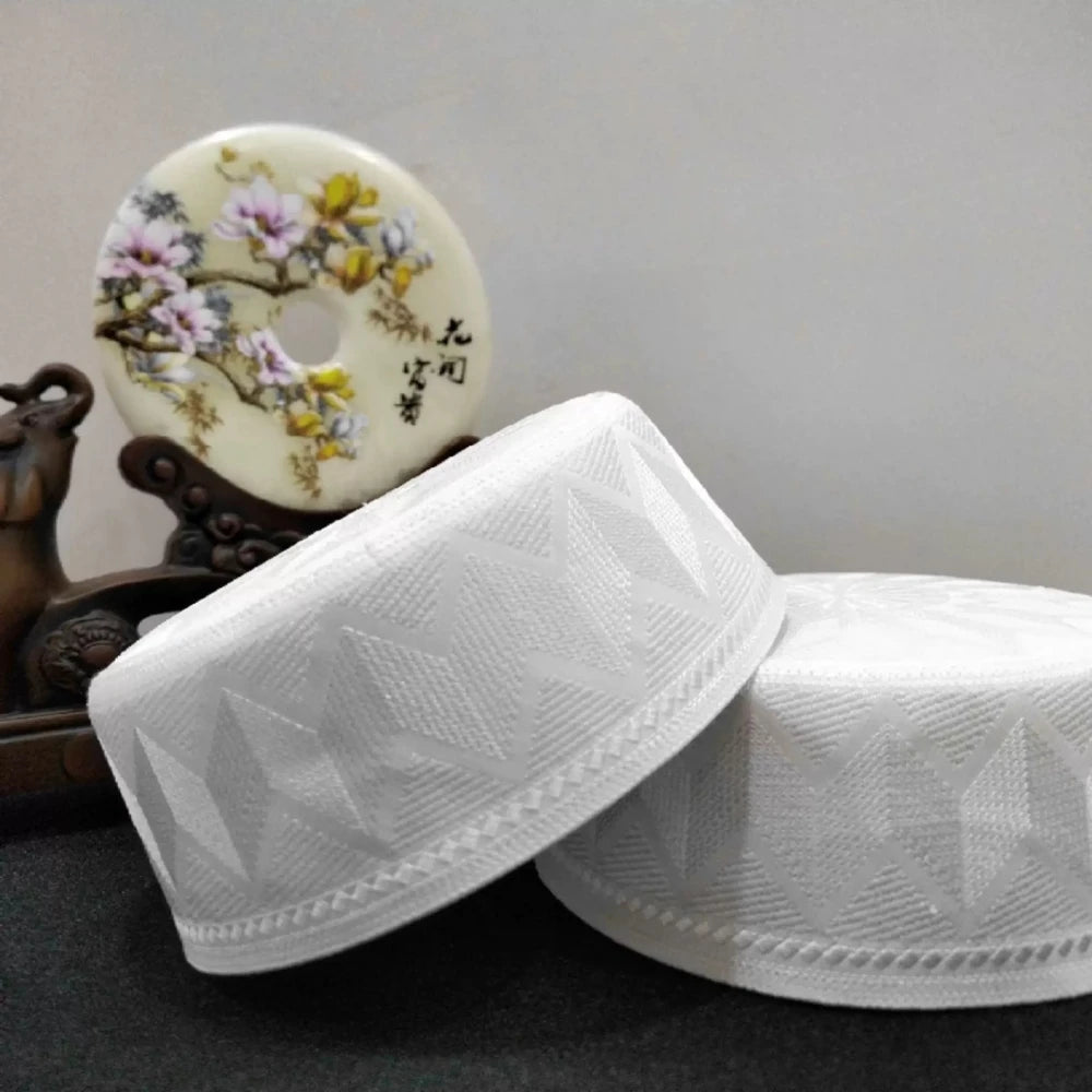 Muslim Caps For Men Clothing Tax Products Turkey Prayer Mesh Glod Hat Kippa Islamic Kufi Topi Embriodery 03295
