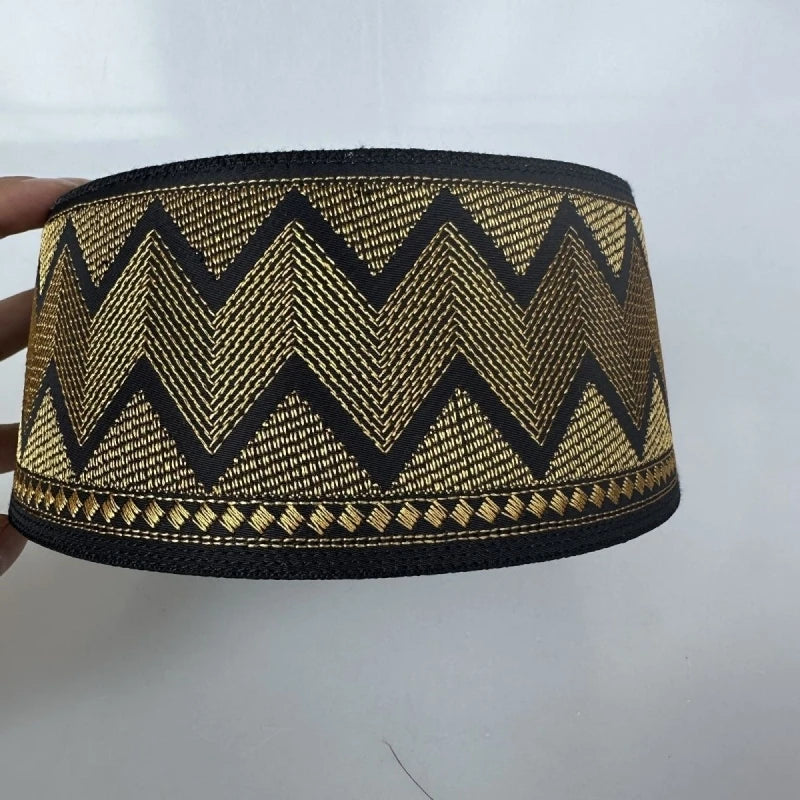 Muslim Caps For Men Clothing Tax Products Turkey Prayer Mesh Glod Hat Kippa Islamic Kufi Topi Embriodery 03295