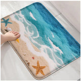 Beach and Seaside Shower Room Carpet Toilet Water Absorbing Foot Mat Decorative Mat Bathroom Door Mat Machine Washable