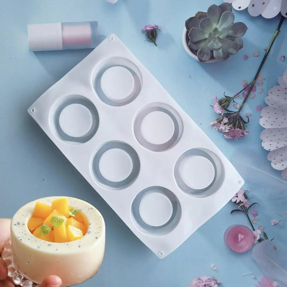 Silicone 6-Link Concave Cup Cake Mold  Dimpled Cupcake Mold DIY Cake Chocolate Maker Tool Kitchen Baking Tool Accessories