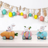 Easter Decorations Indoor Home Decor Easter Bunny Carrot Resurrection Egg Small Train Figurines Spring for Decor Gift