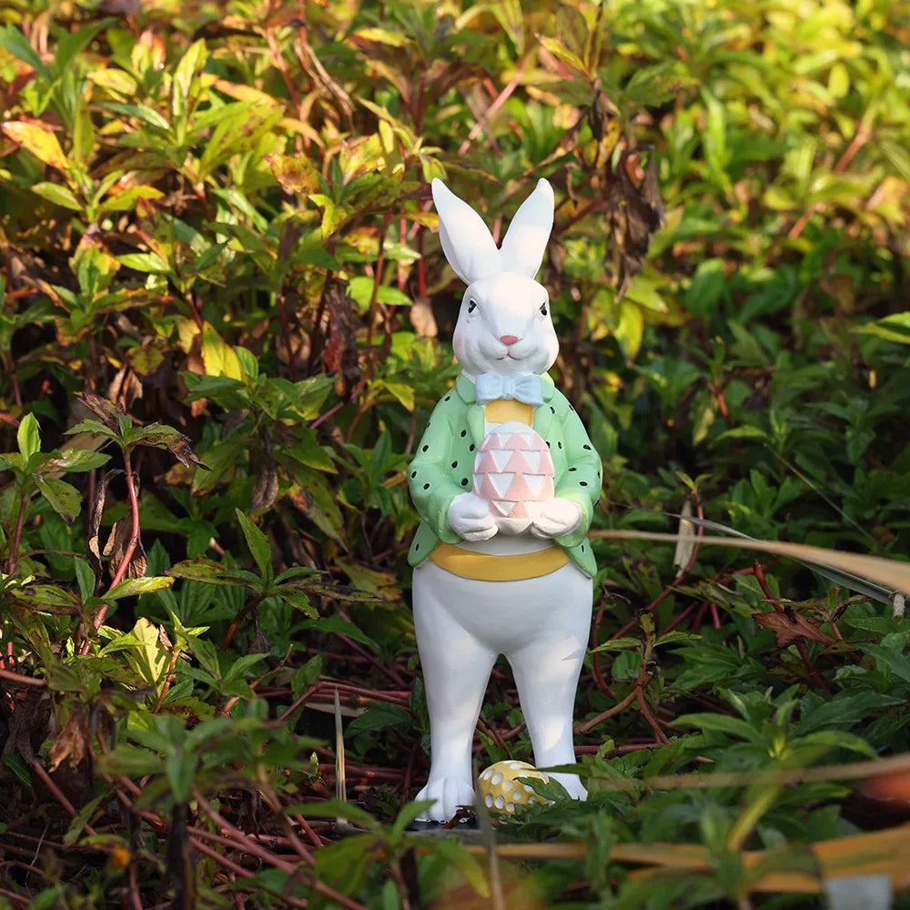 New Easter Rabbit Figurine Easter Egg Decoration Ornament Home Outdoor Garden Garden Gardening Resin Crafts